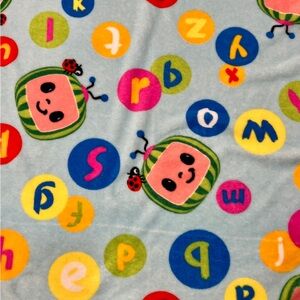 Cocomelon Alphabet Fleece 50”x40” Children’s Blanket Great Condition